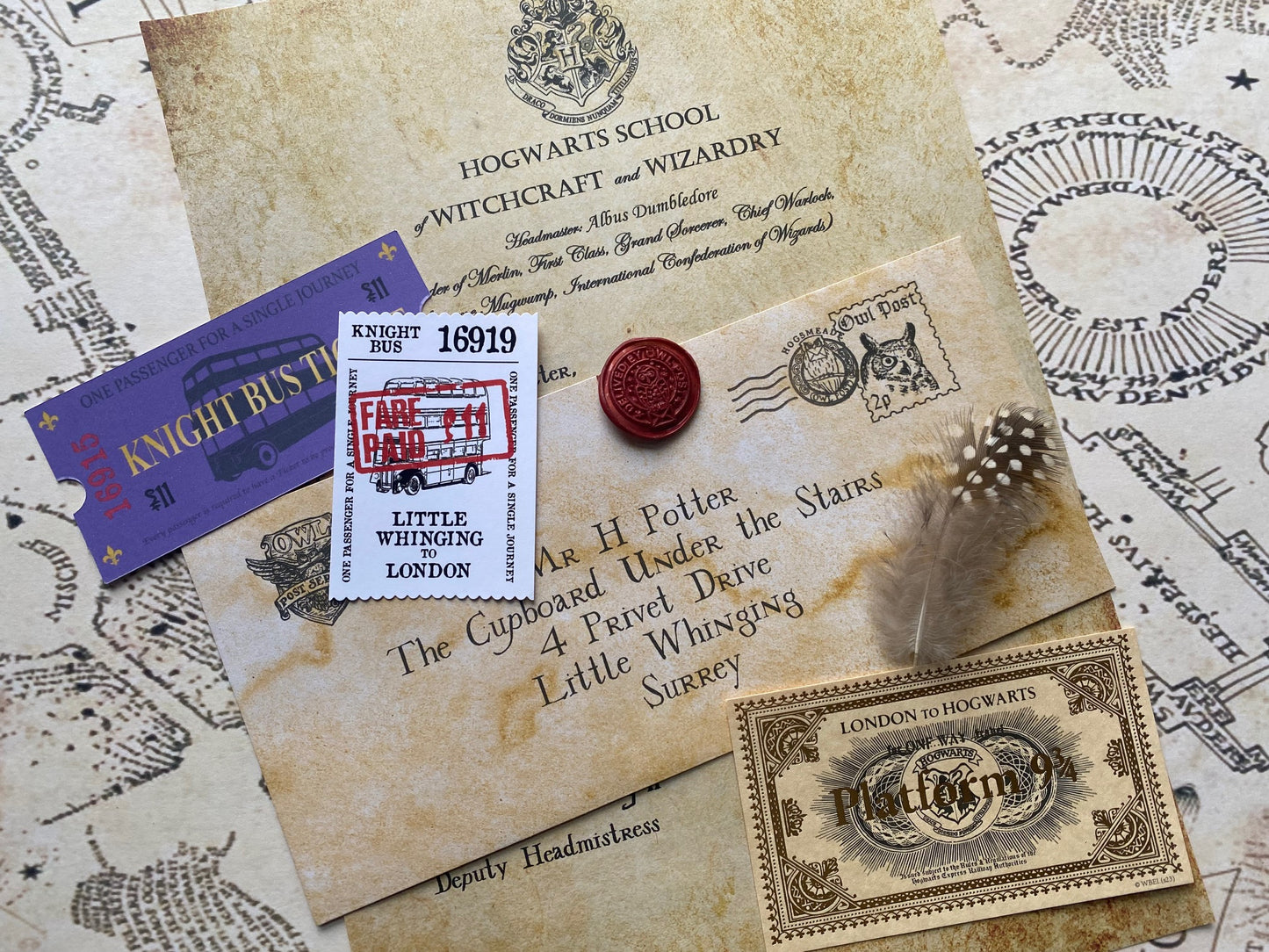 Harry Potter Personalised Studio Tour Letter