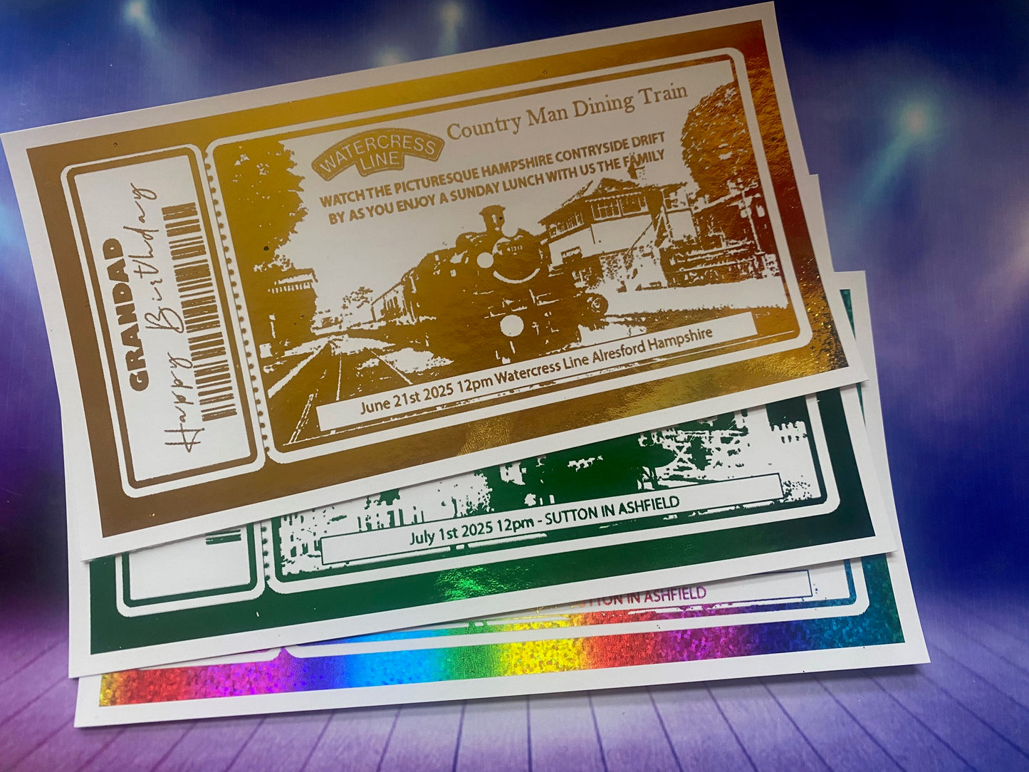 Train Ride Day Out Surprise Trip Foil Gift Ticket