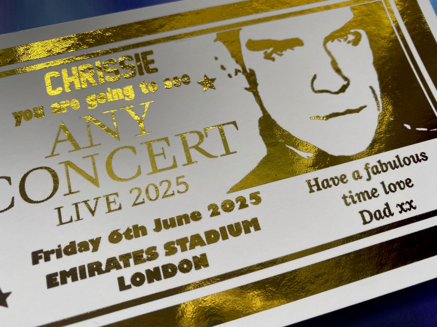 Personalised Concert Foil Ticket
