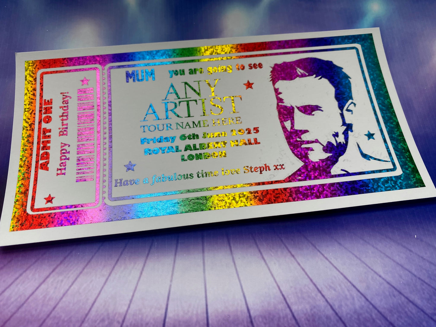 Personalised Concert Foil Ticket