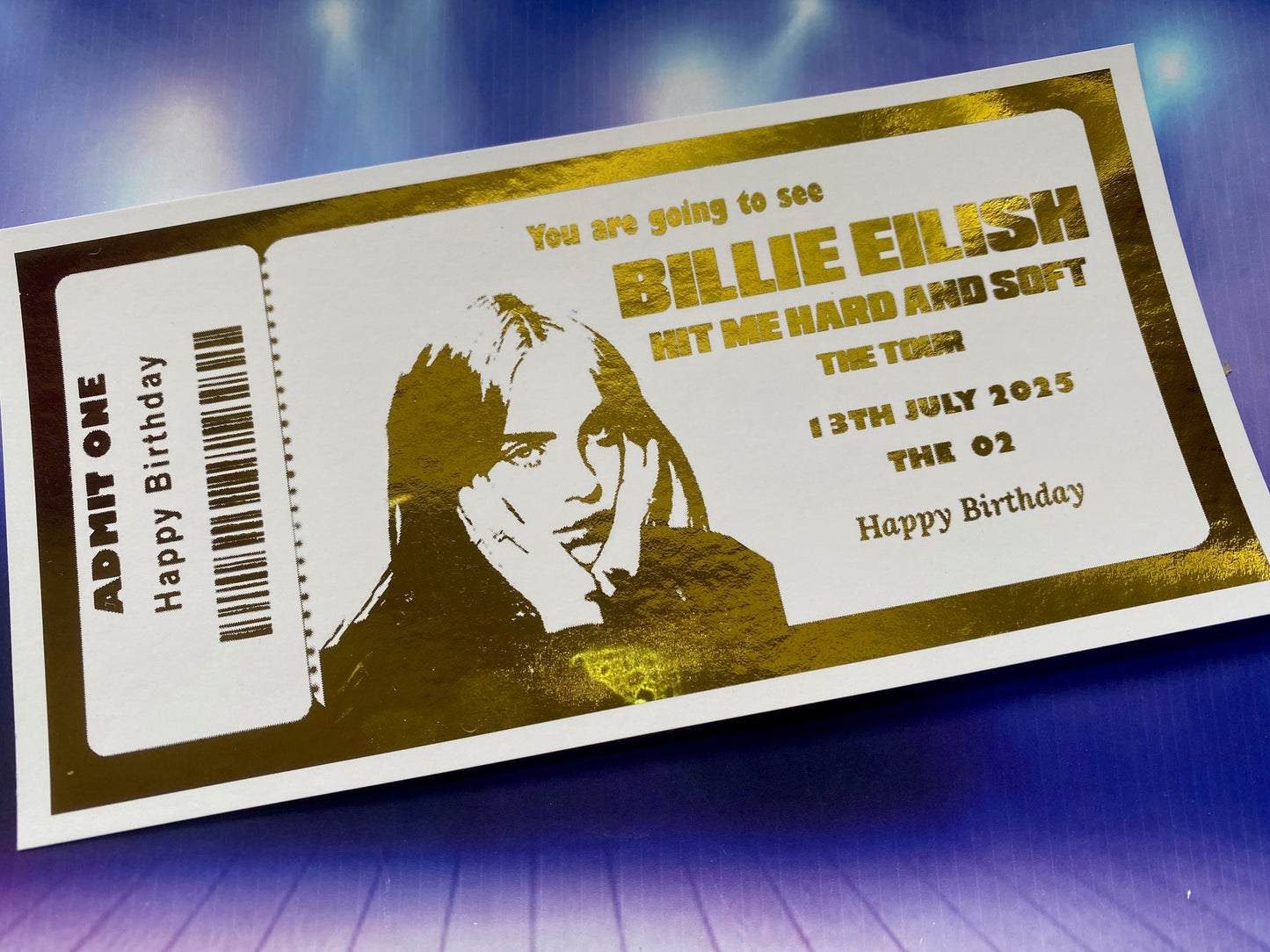 Billie Eilish Concert Foil Ticket