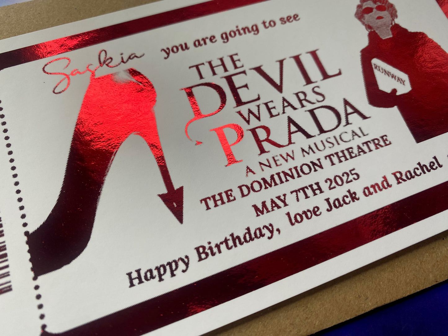 The Devil Wears Prada Theatre Foil Gift Ticket
