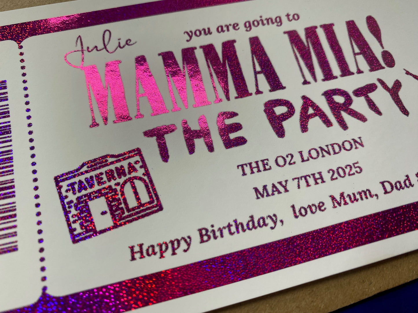 Mamma Mia The Party Surprise Foil Gift Ticket