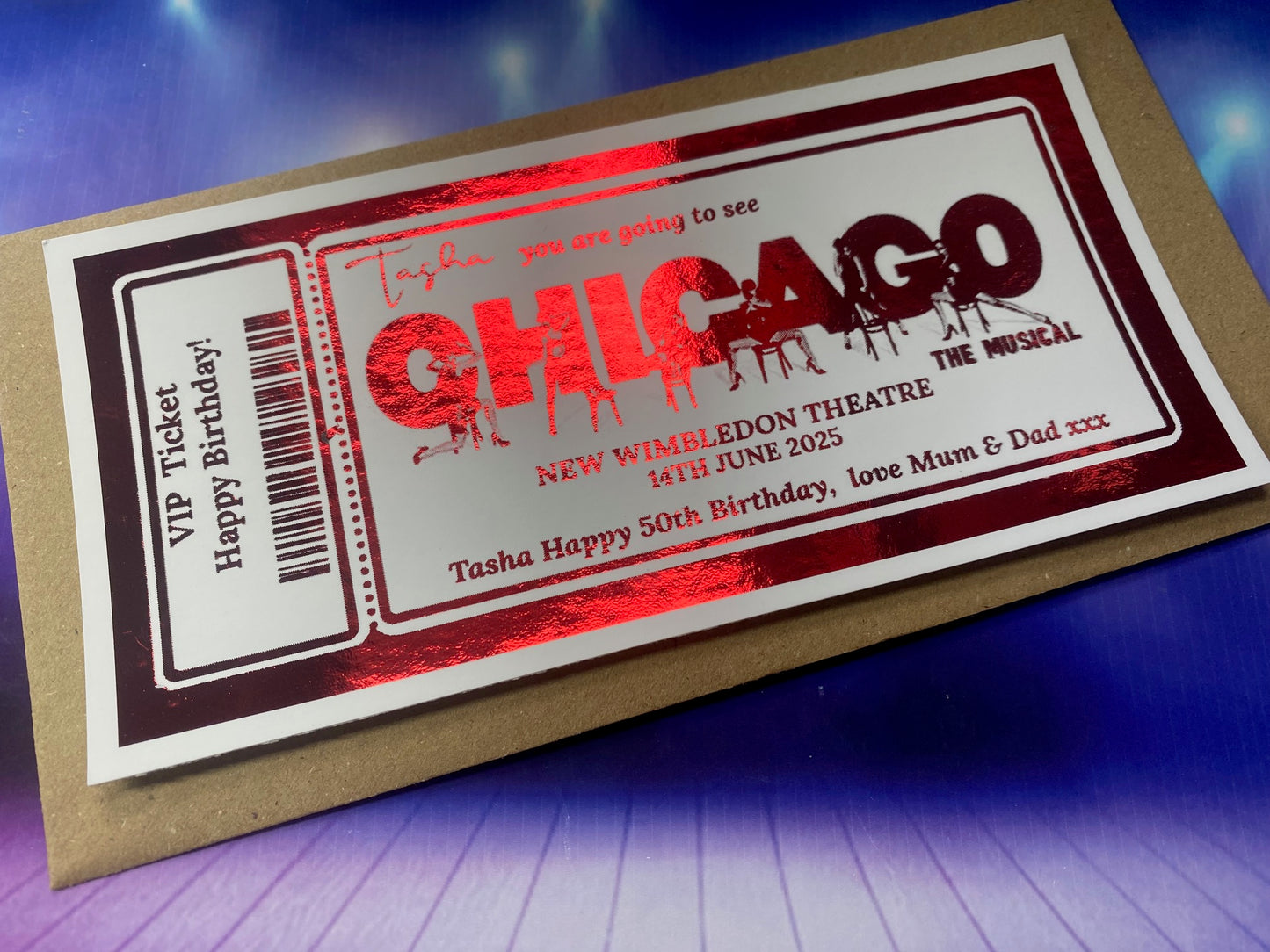Chicago Show Surprise Theatre Foil Gift Ticket