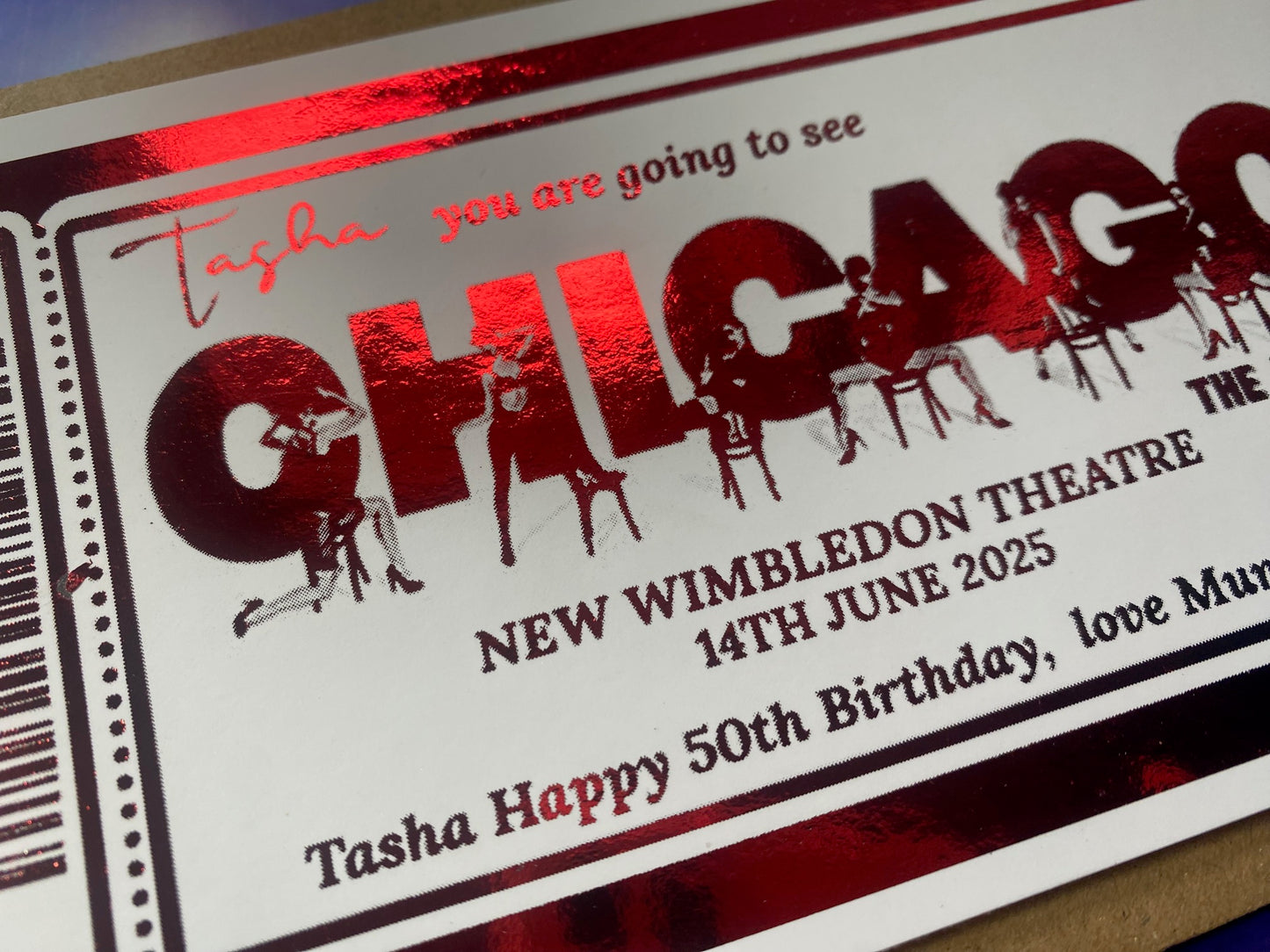 Chicago Show Surprise Theatre Foil Gift Ticket