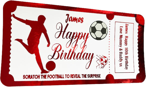 Personalised Foil Football Stadium Scratch Reveal Gift Ticket
