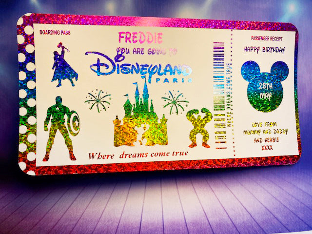 Disneyland / Disneyworld Souvenir Foil Ticket