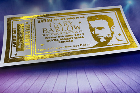 Gary Barlow Concert Foil Ticket