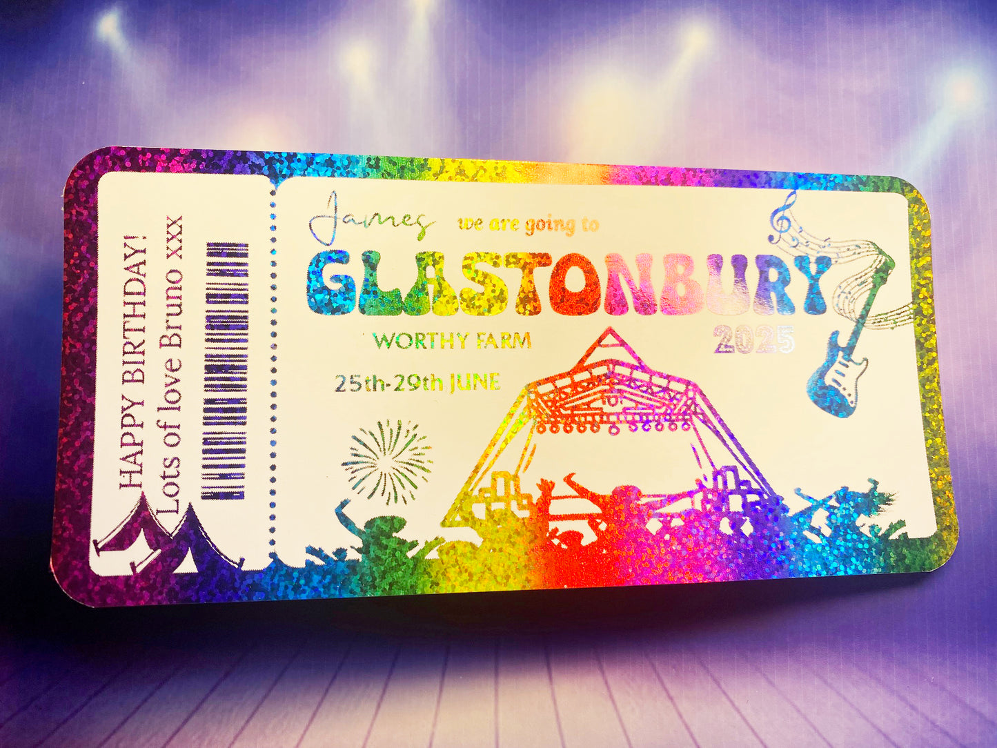 Personalised Concert Foil Ticket