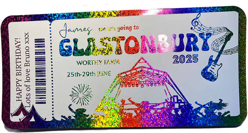 Personalised Foil Festival Gift Ticket