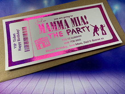 Mamma Mia The Party Surprise Foil Gift Ticket