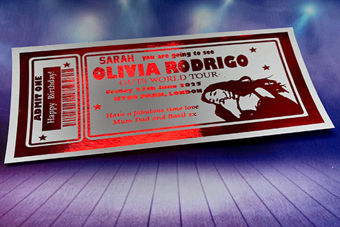 Olivia Rodrigo Concert Foil Ticket