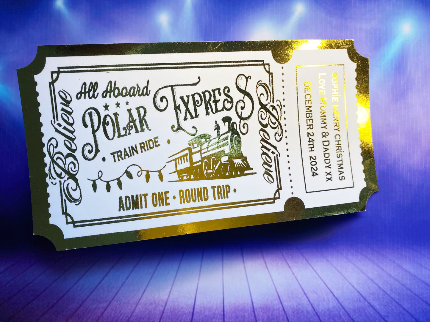 Personalised Polar Express Foil Ticket