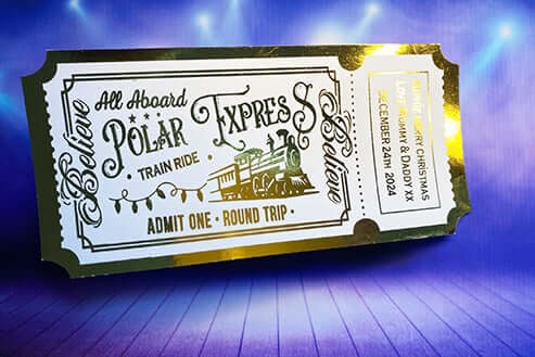Personalised Polar Express Foil Ticket