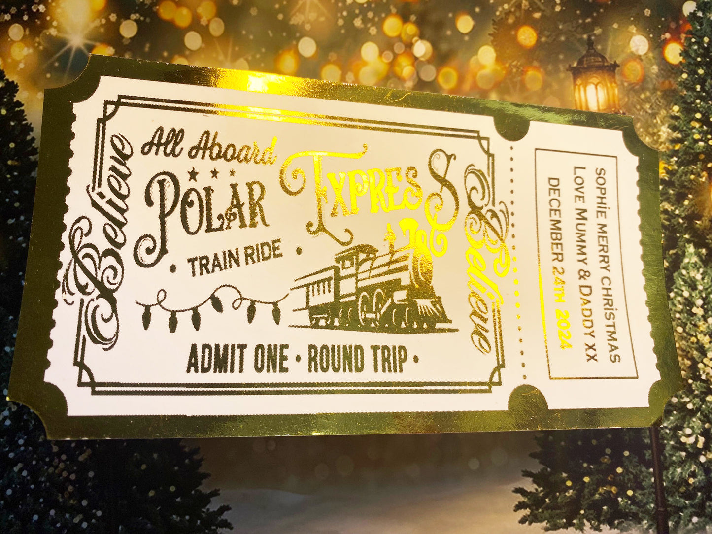 Personalised Polar Express Foil Ticket