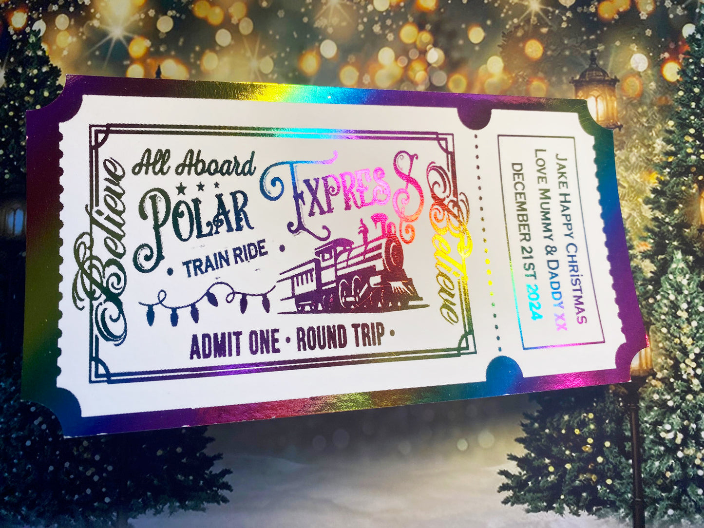 Personalised Polar Express Foil Ticket