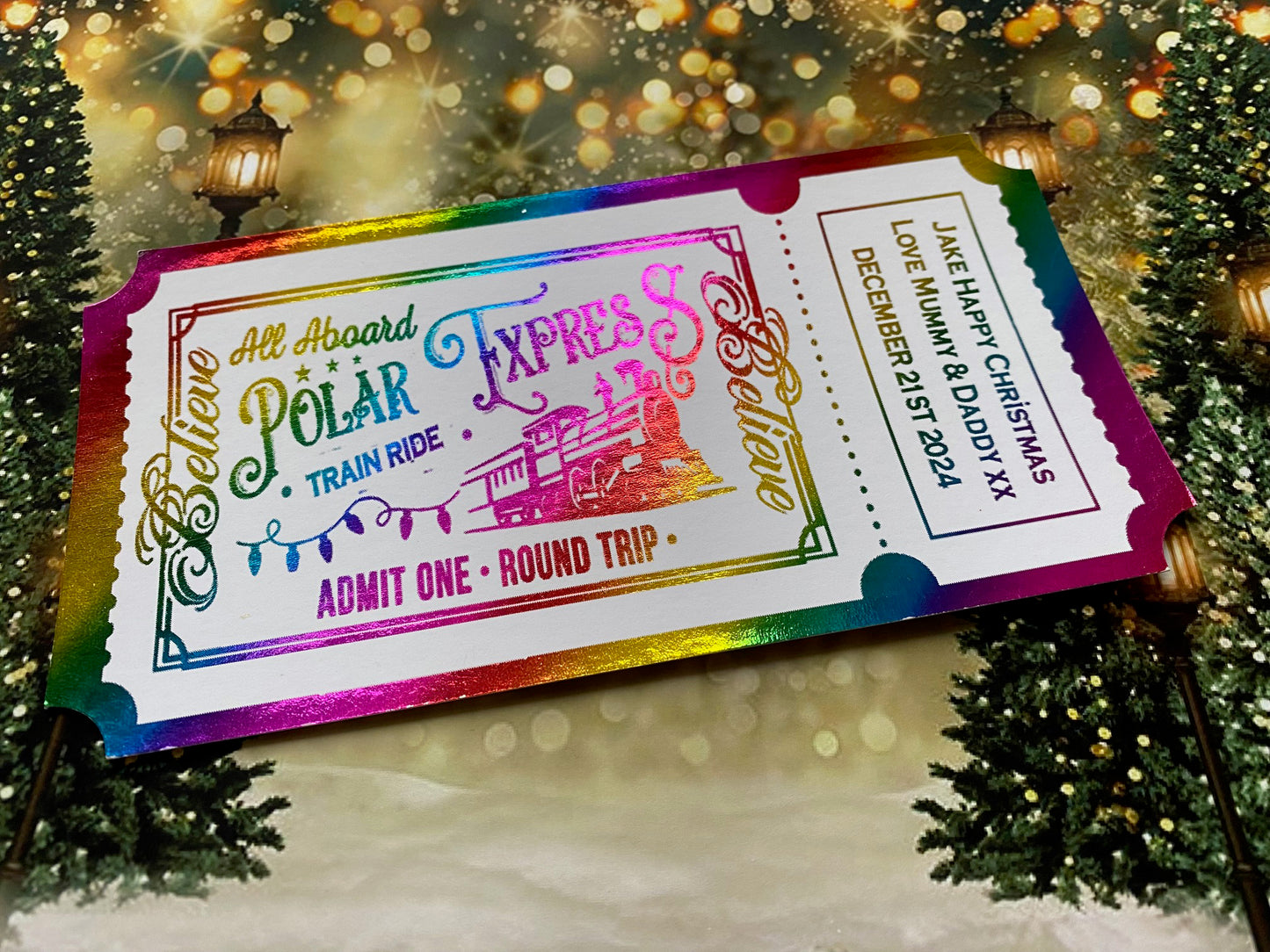 Personalised Polar Express Foil Ticket