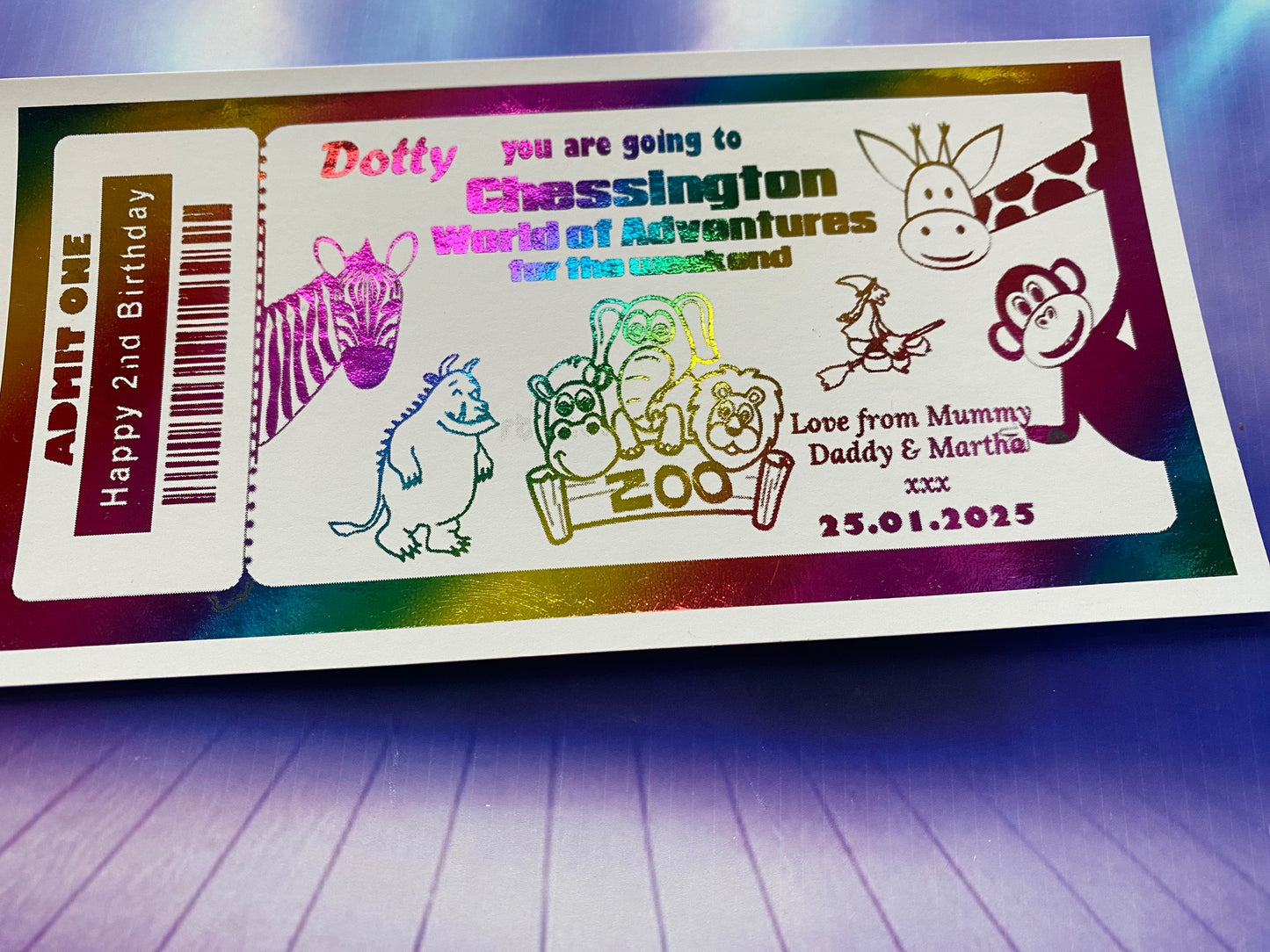 Personalised Theme Park Gift Ticket