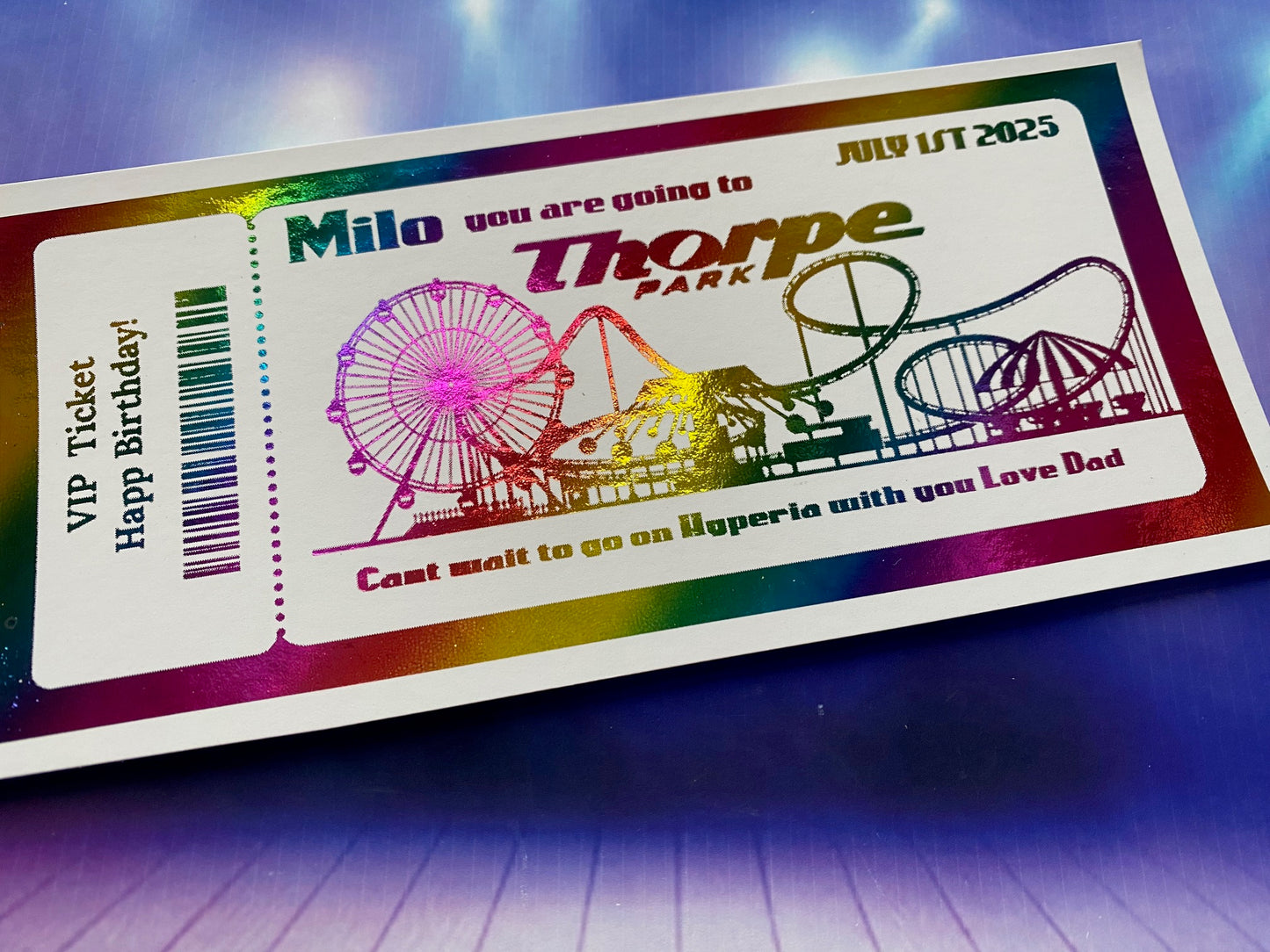 Personalised Theme Park Gift Ticket