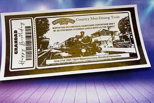 Train Ride Day Out Surprise Trip Foil Gift Ticket