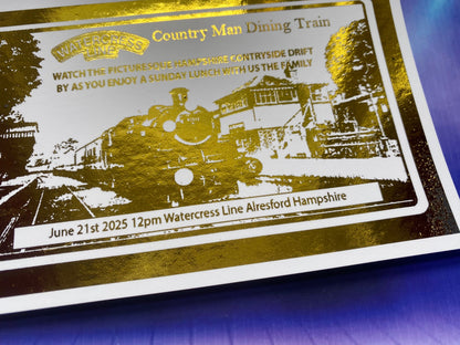 Train Ride Day Out Surprise Trip Foil Gift Ticket