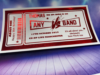 Personalised  Concert Foil Ticket