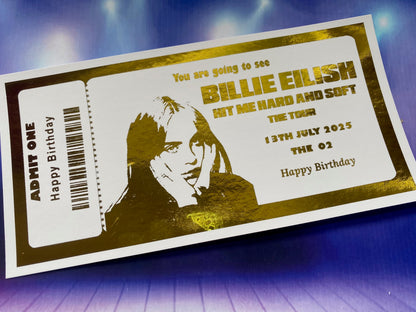Billie Eilish  Concert Foil Ticket