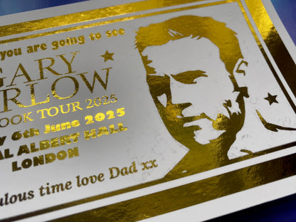 Gary Barlow Concert Foil Ticket