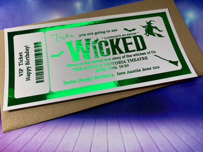 Wicked Theatre Surprise Foil Gift Ticket