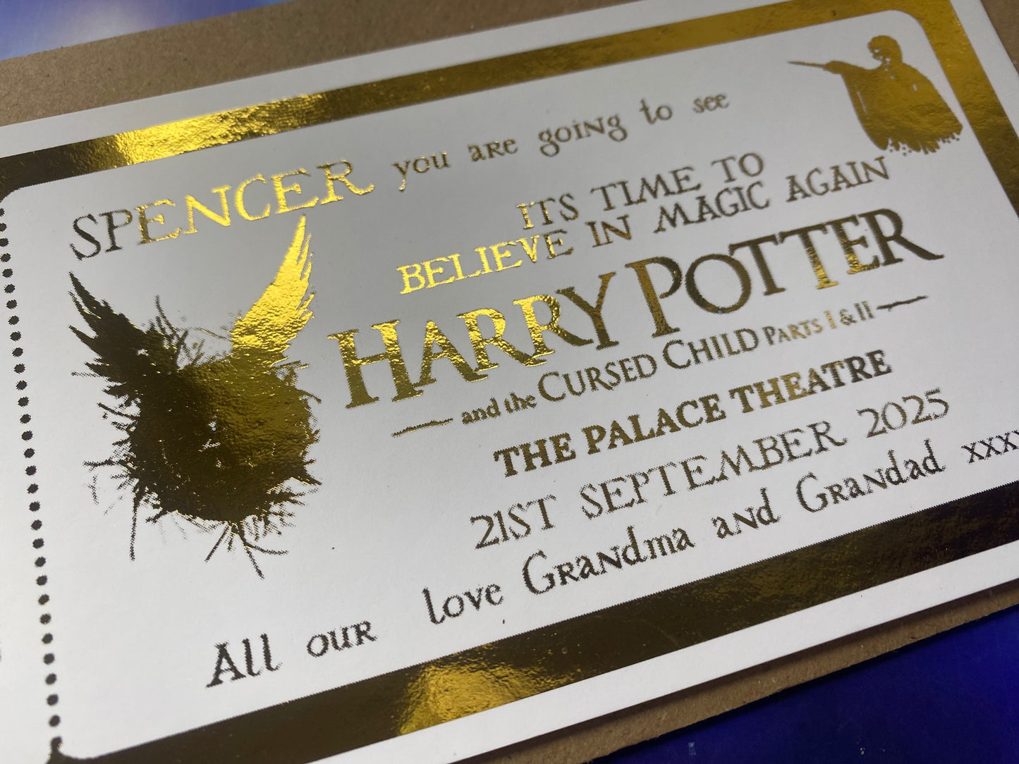 Harry Potter and The Cursed Child Theatre  Foil Gift Ticket