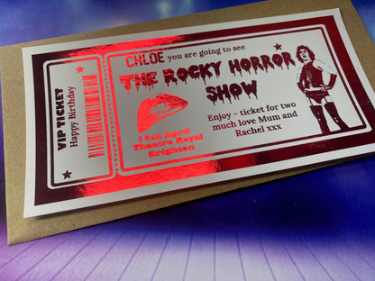 The Rocky Horror Show Surprise Theatre  Foil Gift Ticket