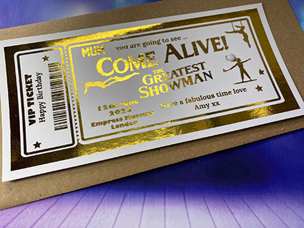 Come Alive Theatre  Surprise Foil Gift Ticket