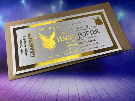 Harry Potter and The Cursed Child Theatre  Foil Gift Ticket