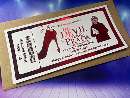 The Devil Wears Prada Theatre  Foil Gift Ticket