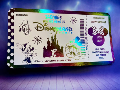Disneyland / Disneyworld Souvenir Foil Ticket