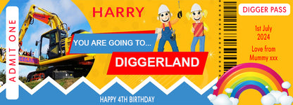 Diggerland Personalised Gift Ticket