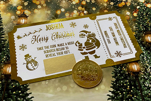Personalised Foil Christmas Surprise Ticket