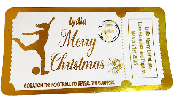 Personalised  Foil Football Stadium Scratch Reveal Gift Ticket
