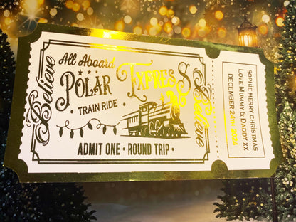 Personalised Polar Express Foil Ticket