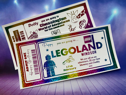Personalised Legoland Surprise Trip Gift Ticket in Foil
