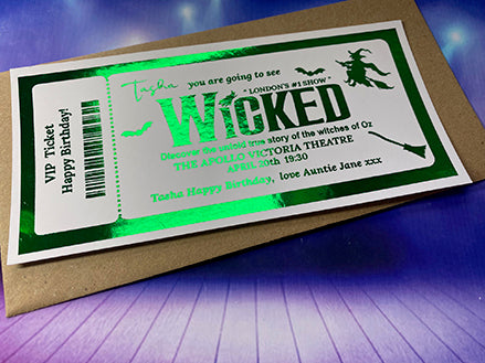 Wicked Theatre Surprise Foil Gift Ticket